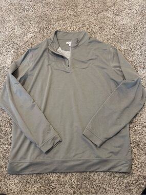 Peter Millar Men's Olive Green Quarter-Zip Performance Pullover